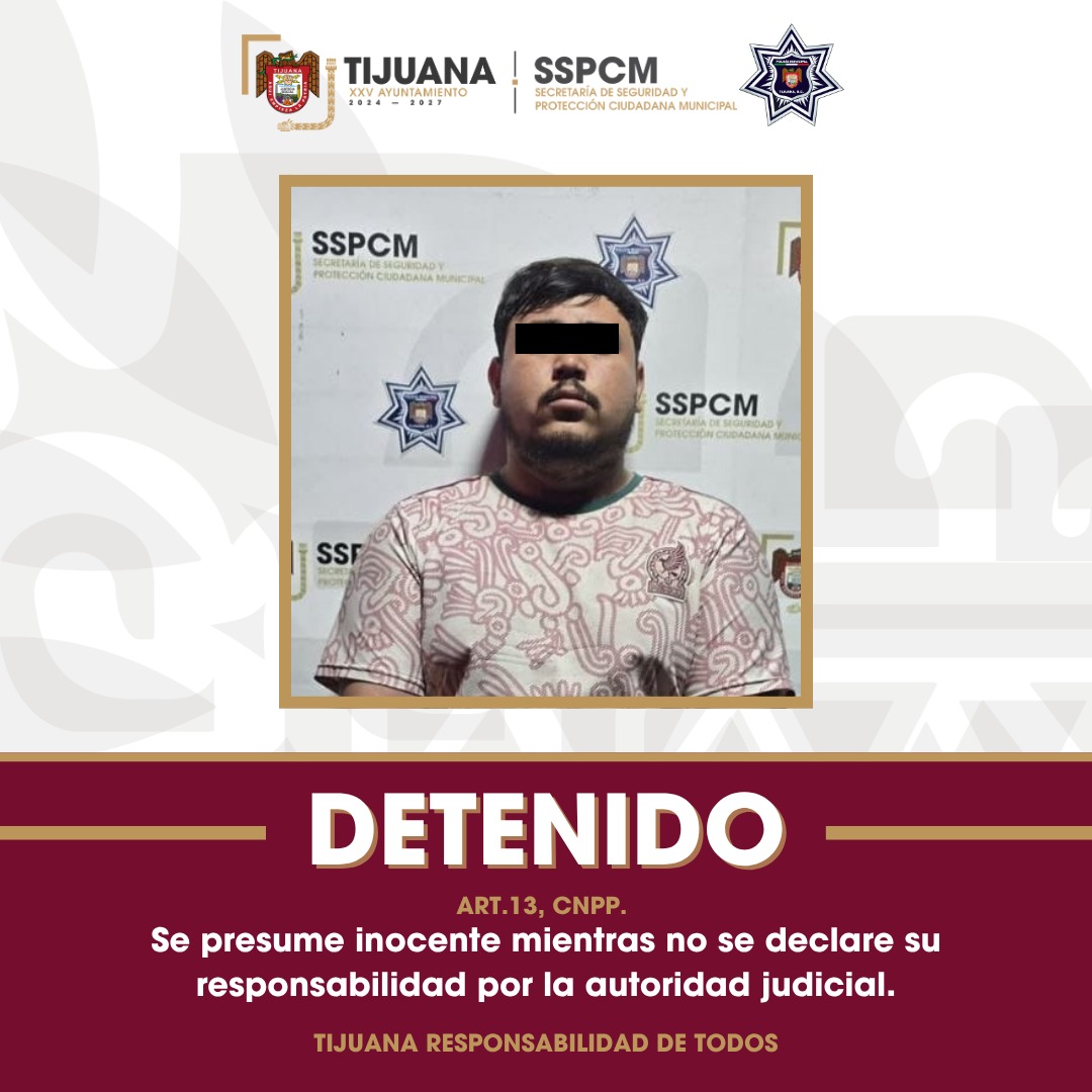Arrestan agentes municipales a hombre por lesiones; contaba con una orden de aprehensión activa por robo calificado